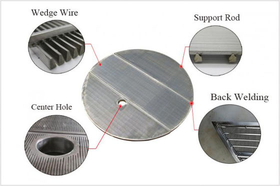 Type commun de la fente 0.5mm du diamètre 1250mm X grilles de soutien de fil de cale pour Ion Exchangers