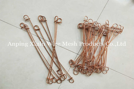 Barre de liaison en double boucle revêtue de cuivre fil de cordage 200 mm longueur 2,48 kg poids / faisceau résistant à la rouille et à la corrosion