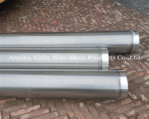 1000-3000-6000 mm Tuyau à écran en fil de fer à moulin avec fil de support de 3x4,6 mm pour le forage de tubes et le traitement des eaux usées