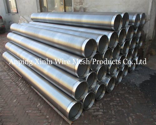 1000-3000-6000 mm Tuyau à écran en fil de fer à moulin avec fil de support de 3x4,6 mm pour le forage de tubes et le traitement des eaux usées