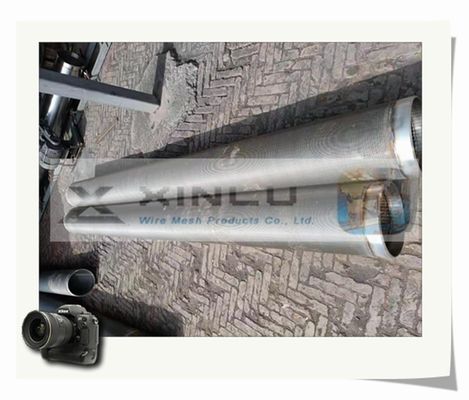 Tuyau de filtre pour puits de l'eau enveloppé par fil trapézoïdal SS304 SS316L avec le joint de fil