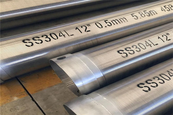 Écrans enveloppés par fil résistant à la chaleur SS304 tuyau d'offre d'eau de puits de longueur de 100mm - de 6000mm