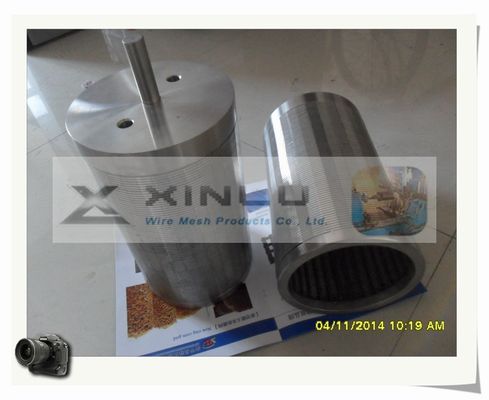 3,3 x le tamis cylindrique de fente du fil 0.7mm de cale d'acier inoxydable de 6.5mm a adapté aux besoins du client