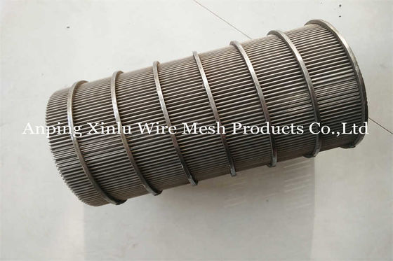 L'inverse rotatoire de tambour d'écran de solides solubles 304L 316L font le flux cuire au four 0.1mm - tuyau d'écran encoché par 35mm