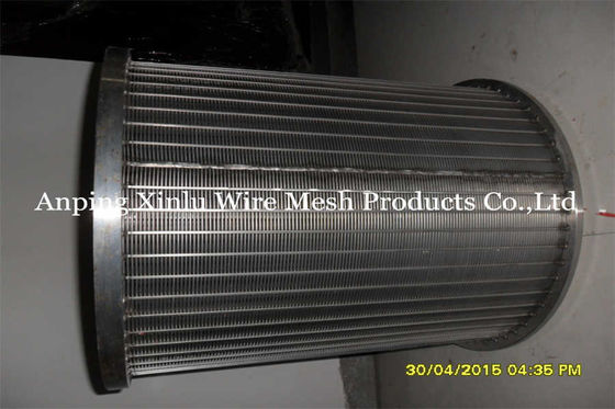 L'inverse rotatoire de tambour d'écran de solides solubles 304L 316L font le flux cuire au four 0.1mm - tuyau d'écran encoché par 35mm