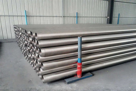 Tubes continus d'écran de fente de fil de profil soudés par 50mm de diamètre avec l'appui de cale